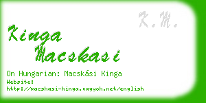kinga macskasi business card