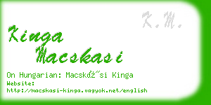 kinga macskasi business card